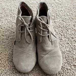 Grey Toms Wedge Boots